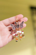 Load image into Gallery viewer, beaded butterfly hoops
