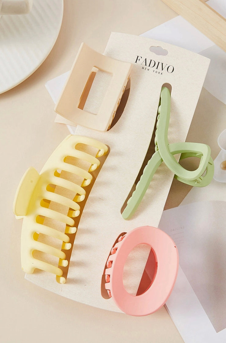 4pc Mixed Style Hair Clips