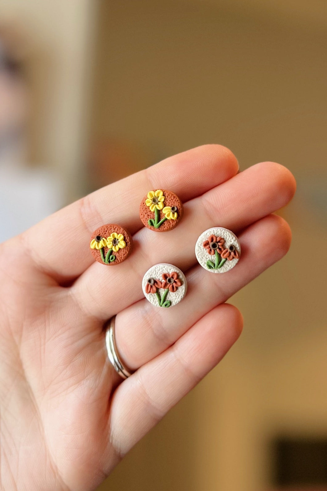fall flower studs