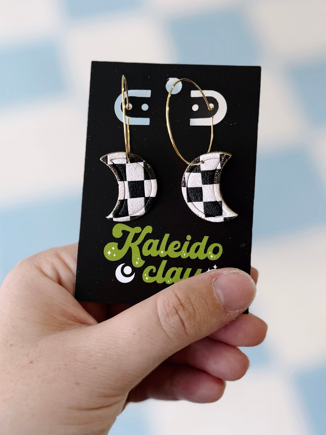 checkered moon hoops
