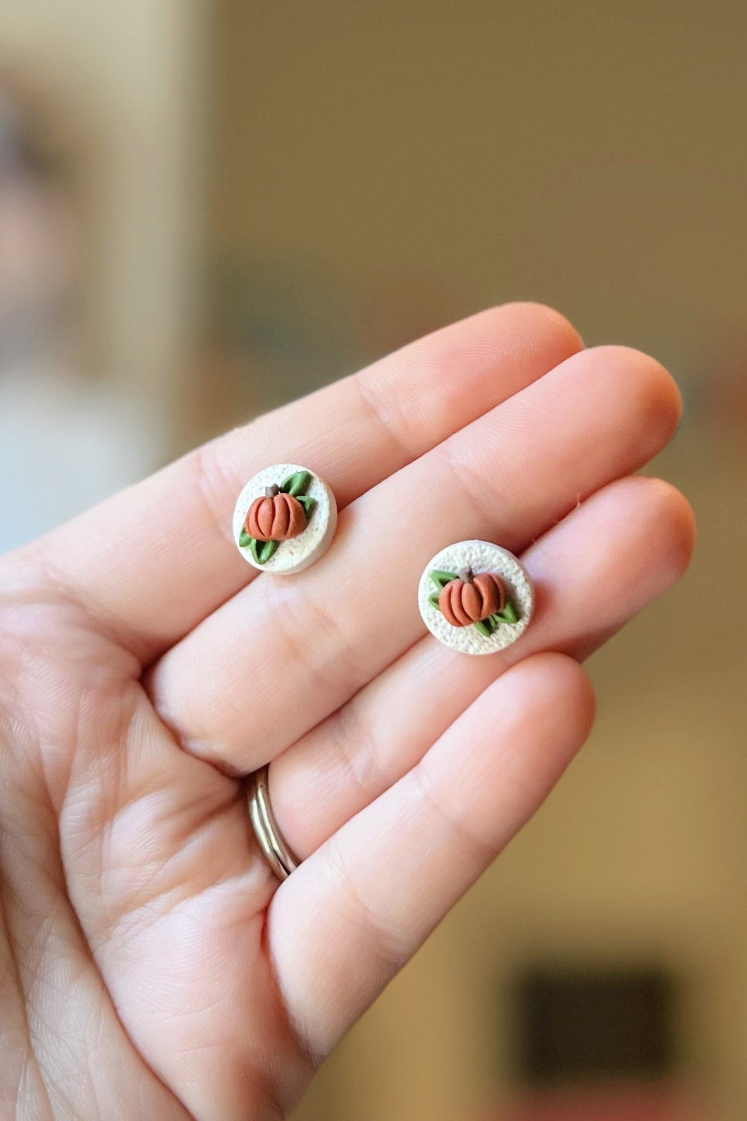 mini pumpkin studs
