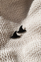 Load image into Gallery viewer, witch hat studs • sparkly black
