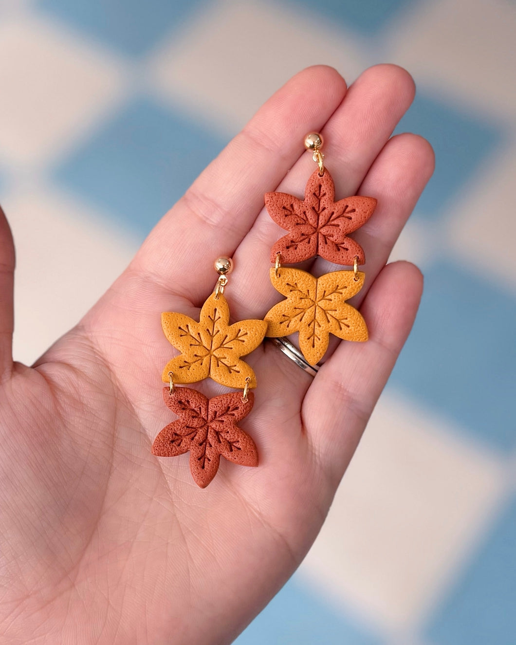 big double leaf dangles