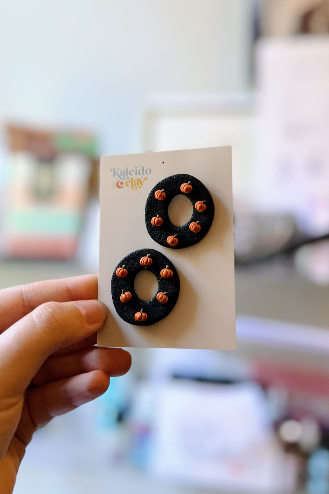 pumpkin pattern donut studs