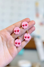 Load image into Gallery viewer, pink heart eye skulls
