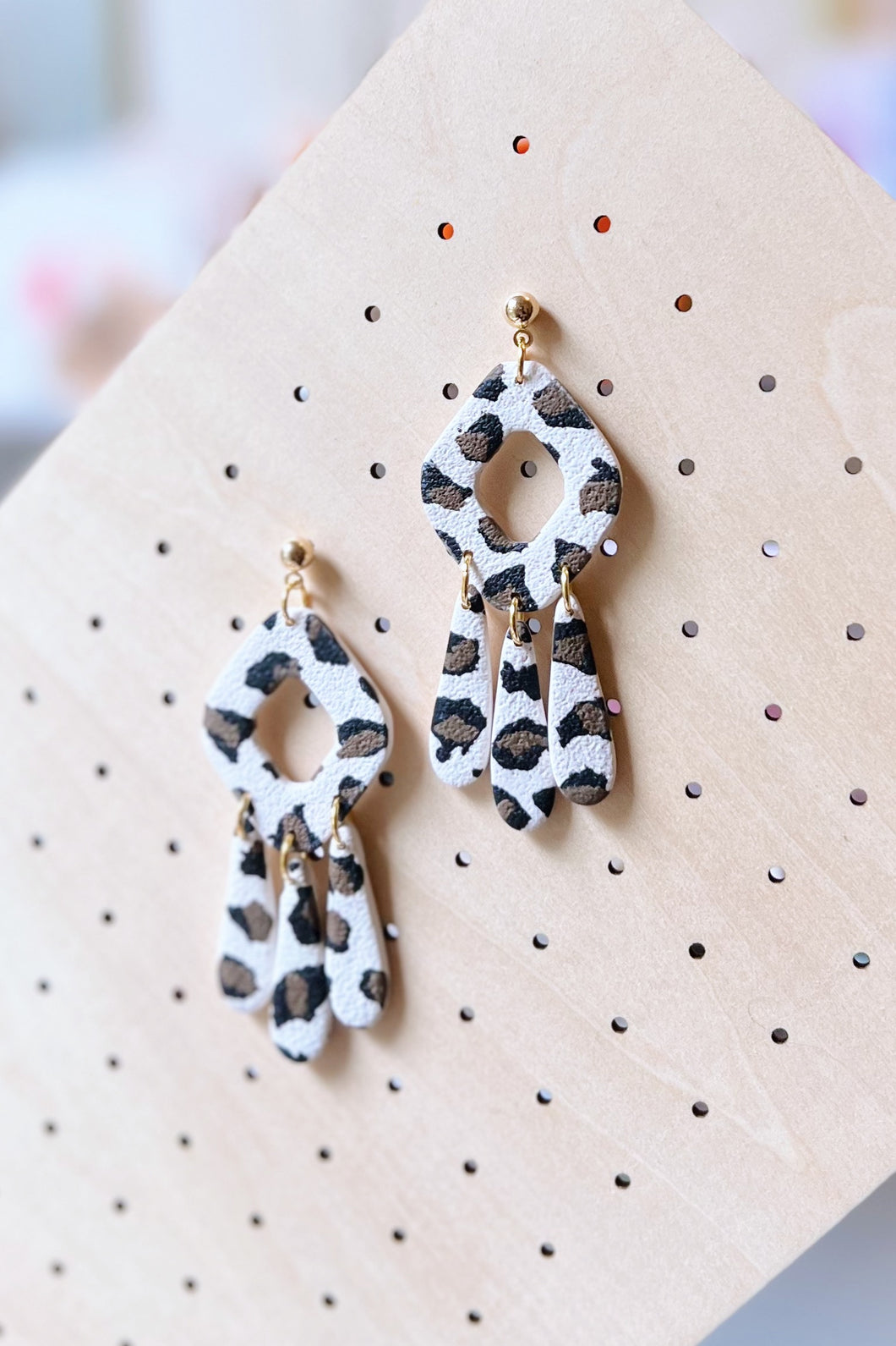leopard diamond dangles