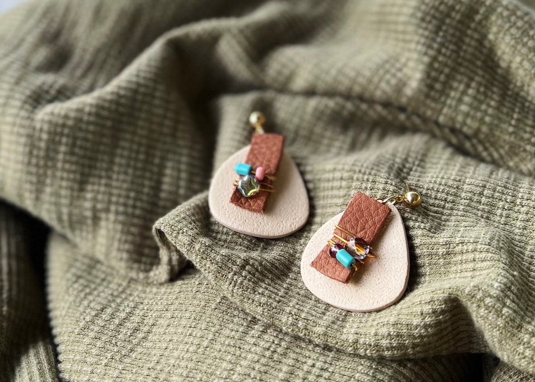 beaded dangles w/ leather