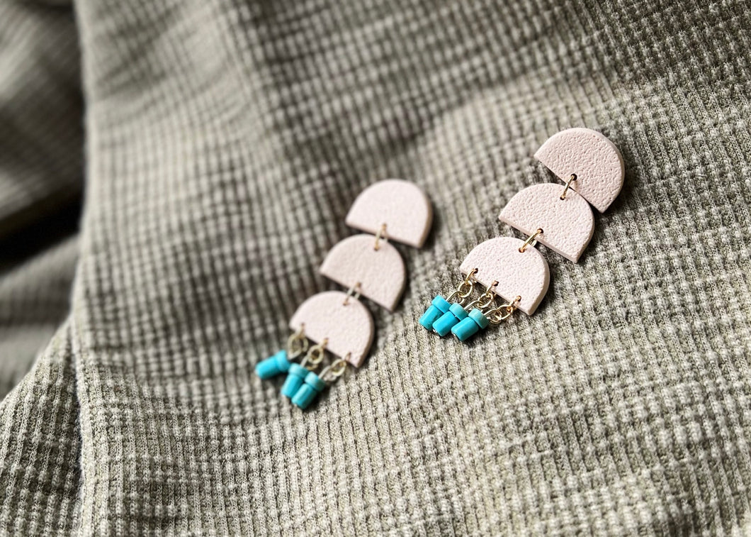 triple arch beaded dangles